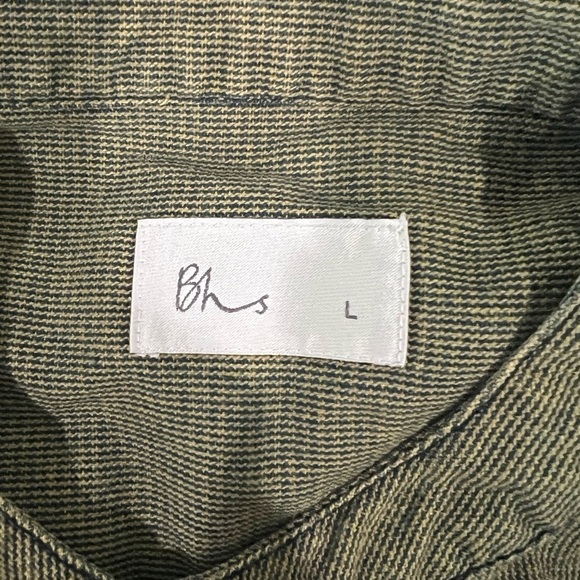 BHS Military Green Button Down Long Sleeve Shirt - Picture 5 of 7